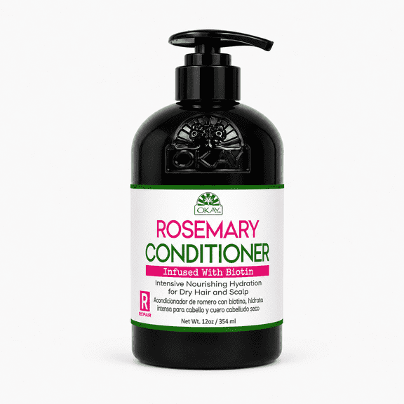 OKAY Rosemary Conditioner with Biotin & Argan Oil, Moisturizing & Strengthening Hair Conditioner for All Hair Types, 12 oz