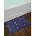thumbnail image 2 of Space Bath Mat, Doodle Style Cartoon Rocket Astronaut and UFO Alien Life Forms Earth Heavenly Bodies, Plush Bathroom Decor Mat with Non Slip Backing, 29.5" X 17.5", Multicolor, by Ambesonne, 2 of 2