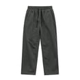 thumbnail image 2 of Mens Sweatpants Wide Leg Cotton Fleece Fall Winter Pants with Pockets Adjustable Tie Waist Loose Casual Sports (XL, Dark Gray), 2 of 6