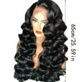 thumbnail image 3 of Wig with Bangs, Wigs for Women, Center Parted Big Long Curly Wig Fluffly Long Hair In Europe And The United States Africans Chemical Fiber Headgears, 3 of 9