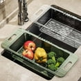 thumbnail image 5 of Over the Sink Colander Strainer Basket - Expandable Fruits and Vegetables Wash Kitchen Sink Strainer,Multifunctional Retractable Plastic Kitchen Sink Strainer Basket On (Green Transparent), 5 of 7