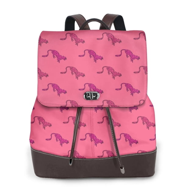 Fotbe Leopard Print Mochila Bolso con Estampado para Mujer, Mochila Antirrobo de Nylon Impermeable, Bolsa Ligera de Hombro