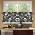 thumbnail image 3 of Ryvnso Skull Skeleton Hands Curtains Sets Short Curtain Rod Pocket Half Window Cafe Farmhouse Tier 2 Panels 57"W x 24"L, 3 of 7