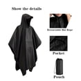 thumbnail image 3 of Hooded Rain Poncho Waterproof Raincoat Jacket For Camping Mountaineering, Multifunctional Poncho, 3 of 5