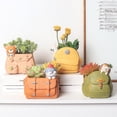 thumbnail image 4 of Mdesiwst Plant Pot Cartoon Schoolbag Shape Handmade Microlandscape Multi-Purpose Desk Mini Ornament Bright Color Small Resin Succulent Pot Home Decor, 4 of 7