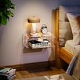 thumbnail image 5 of Acrylic Floating Nightstand, Bedside Table, Nightstand Shelf Wall Mounted Bedside Shelf (Clear, Small), 5 of 7