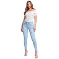 thumbnail image 3 of YMI Wannabettabutt - Jeans Ajustados de Tiro Medio con 3 Botones, Hechos con Fibras recicladas, Azul/Claro, 33, 3 of 8
