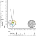 thumbnail image 2 of Gem Stone King Two Tone White Moissanite Green Peridot Swiss Blue Topaz `Forever in My Heart` Engraved Pendant Necklace for Women (1.47 cttw, Heart Shape 5MM, 18 inch Chain), 2 of 3
