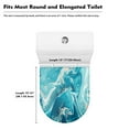 thumbnail image 5 of ZIATUBLES Toilet Lid Cover Durable Elastic Edges Toilet Bowl Lid Cover Washable Reusable Toilet Seat Lid Cover Universal Fit for Round Oval Elongated Lids for Bathroom Decor, Blue White Marble, 5 of 6