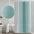 thumbnail image 5 of Teal Grey Ombre Shower Curtain, Waterproof Shower Curtains for Bathroom, Farmhouse Gradient Minimalist Washable Fabric Bathtub Curtain Set Bath Decor with 12 Hooks Standard 72"x72", 5 of 8