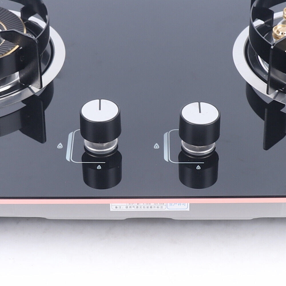 Miumaeov Gas Cooktop Cooking Stove 2 Burners Built-in Natural Gas Kitchen Cooker 730*410mm Black