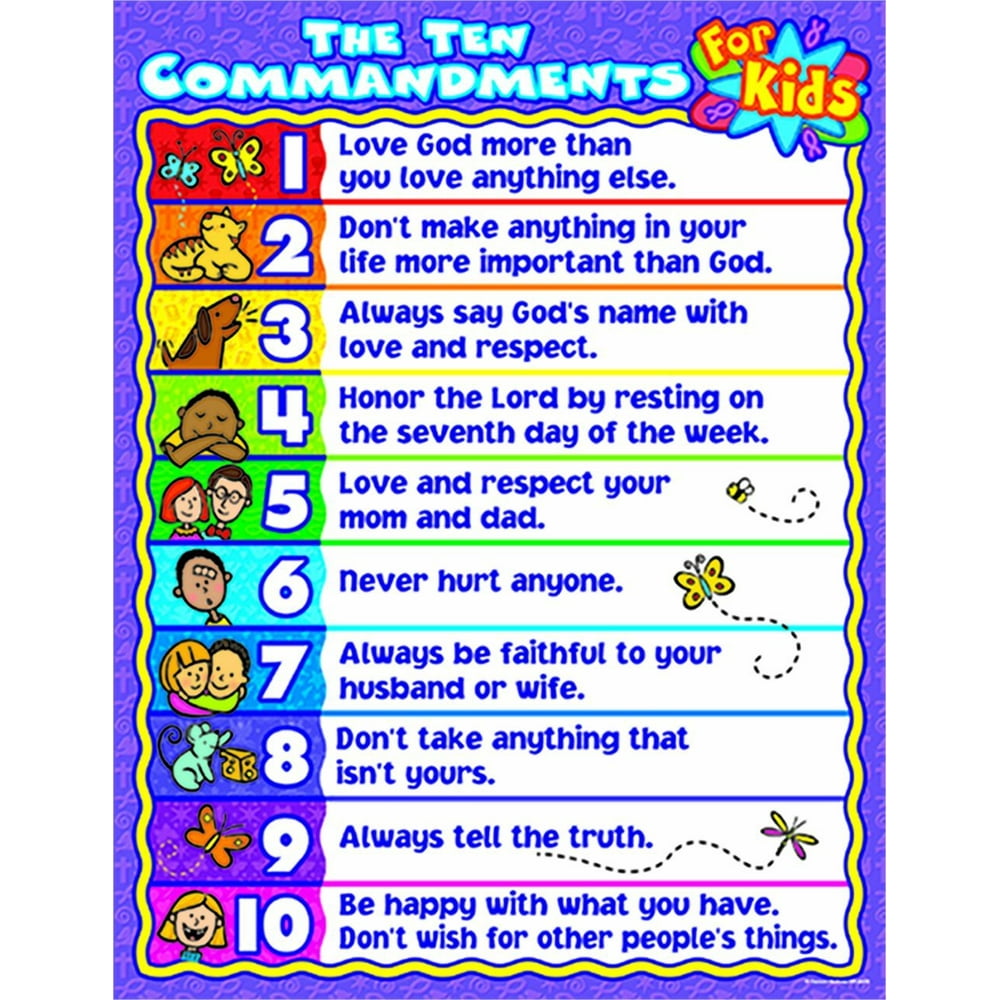 Carson Dellosa Christian The Ten Commandments for Kids Chart (6359), 17