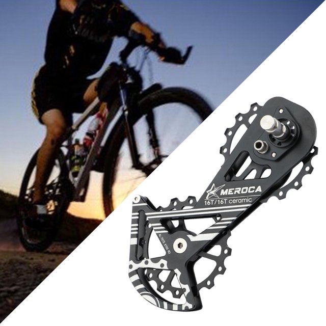 Desviador trasero de bicicleta, rodamientos de cerámica, rueda de guía de polea, desviador de bicicleta de 16T para ciclismo, piezas de bicicleta de c 8700RD Negro Baoblaze Cambio trasero