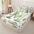 thumbnail image 2 of Castle Fairy Dragon Letter M Zipper Twin Comforter Sets with Fitted Sheet and 2 Pillowcases,Cute Rainbow Animal Zipper Bedding Set,4-Piece,Reversible, 2 of 6