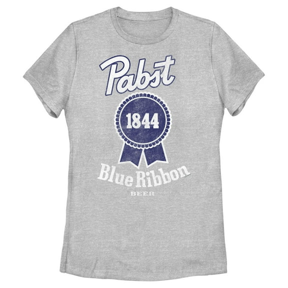 Women's Pabst 1844 Blue Ribbon Graphic Tee Athletic Heather Medium