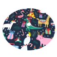 thumbnail image 3 of Kll 48" Christmas Tree Skirt Cute Funny Animals Xmas Tree Skirts Mat For New Year Xmas Holiday Party Indoor Outdoor Home Decoration, 3 of 9