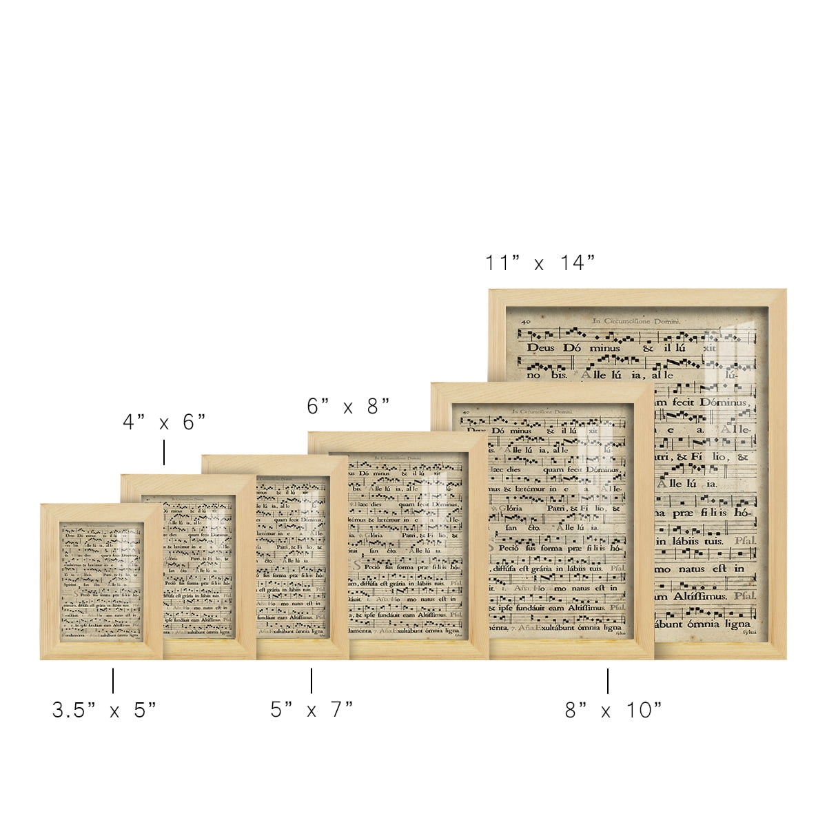 Vellum Songbook II -Framed Print w/glass-Natural Wood
