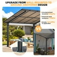 thumbnail image 4 of AECOJOY 14' x 10' Gazebo, Outdoor Wall Mounted Hardtop Gazebo & Pergola with Aluminum Frame for Patio, Porch and Backyard in Black, 4 of 11