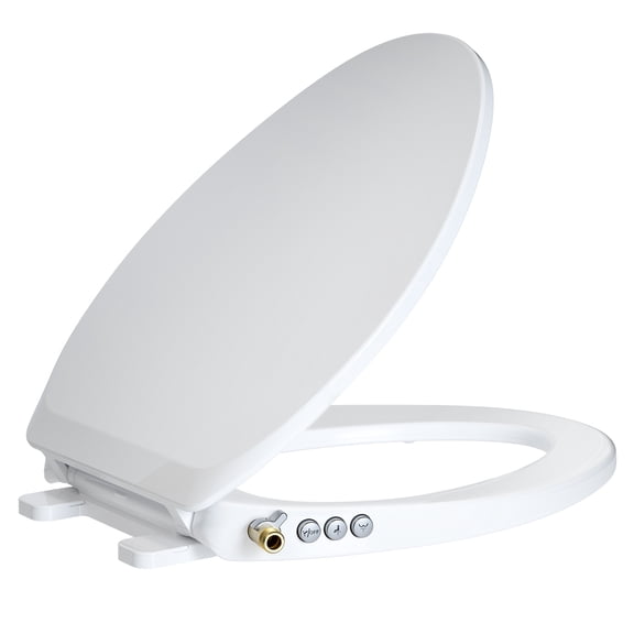 ROSYNEY Bidet Toilet Seat – Non-Electric, Self-Cleaning Dual Nozzles for Frontal & Rear Wash, Adjustable Water Pressure, Slow-Close Lid, Fits Elongated Toilets