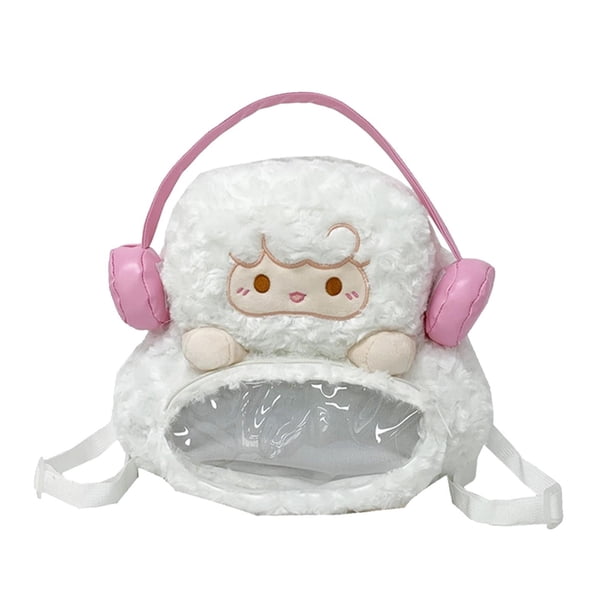 Mochila de peluche jinwen regalo de cumpleaños suave 32 cm x 34 cm x 15 cm