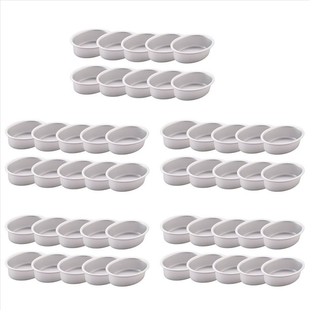 50 Uds Mini Forma de Huevo Ovalada de Aleación de Aluminio de Metal Molde para Pastel de Queso Molde para Pan Molde para Tarta Soporte para Pudín de Gelatina