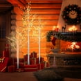 Prelit Birch Tree, 3 Pack 4FT 5FT 6FT Birch Tree with Warm White