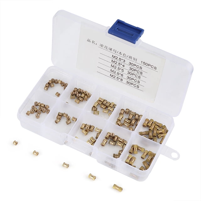 Tuerca integrada 150 piezas / juego Inserto de latón fácil de usar práctico y simple de usar para reparar accesorios de reparación de hardware ANGGREK Otros