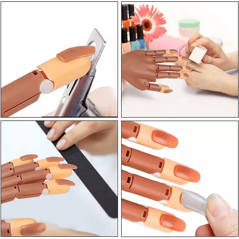 Practice Hand for Acrylic Nails- Silicone Nail Hand Practice Upgrade Nail  Tips N