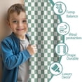 thumbnail image 3 of Blackout Kids Curtains,Green and White Checkerboard Pattern Childrens Insulated Curtains Set Of 2,Bedroom Essentials,Toddler Room Decor 42"x54", 3 of 5