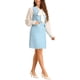 thumbnail image 4 of Vestido de mujer INSPIRE CHIC de cuadros de tweed, con escote en V, sin mangas, de un solo botón y con bolsillos, talla XL, azul cielo, 4 of 5