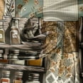 thumbnail image 3 of Ambesonne Boho Valance & Curtain 3 Pcs Set, Vintage Spices and Patchworks, 55"x24", Taupe Grey Teal Orange, 3 of 7
