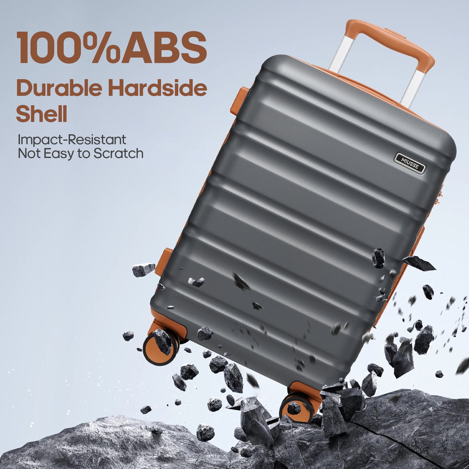 MIUSSE Hard Shell Luggage Sets 7 Pieces, 28/24/20 inch Suitcase Sets with Spinner Wheels & TSA Lock, Hard Case Luggage Set with Travel Backpack and Packing Cubes