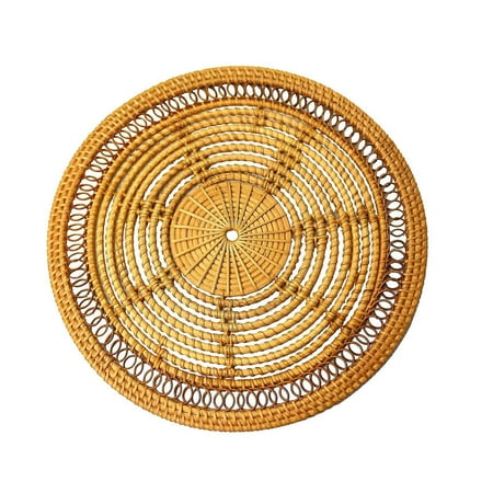 

Rattan Weave Cup Mat Set Drink Coasters Round Pot Pad Coffee Mat 25cm