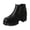 Black, variant on Lovskoo 2024 Women's Ankle Boots Round Toe Chunky Heel Low Barrel Waterproof Platform Thick High Heel Side Zipper Short Boots Black