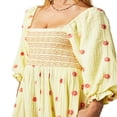 thumbnail image 4 of Robe Longue pour Femmes Manches Longues Col Carré Broderie Fleur Robe Évasée, 4 of 6