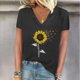 thumbnail image 1 of Fiudx Camisetas para Mujer Blusas Informales de Manga Corta con Cuello En V y Estampado a La Moda para Mujer, 1 of 4