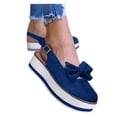 thumbnail image 2 of Zapatos planos de punta redonda hueca para mujer, suela gruesa, correa con hebilla de lazo, zapatos informales Wmkox8yii sa940, 2 of 3