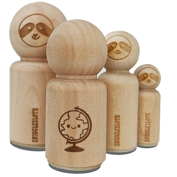 Kawaii Globe Earth Teacher School Rubber Stamp for Scrapbooking Crafting Stamping - Small 3/4 Inch