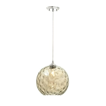 

Monteaux Lighting 1-Light Amber Glass and Chrome Pendant
