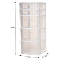 thumbnail image 3 of Gexandy Plastic 5 Clear Drawer Medium Home Organization Storage Container Tower with 3 Large Drawers and 2 Small Drawers, Black Frame, 3 of 9