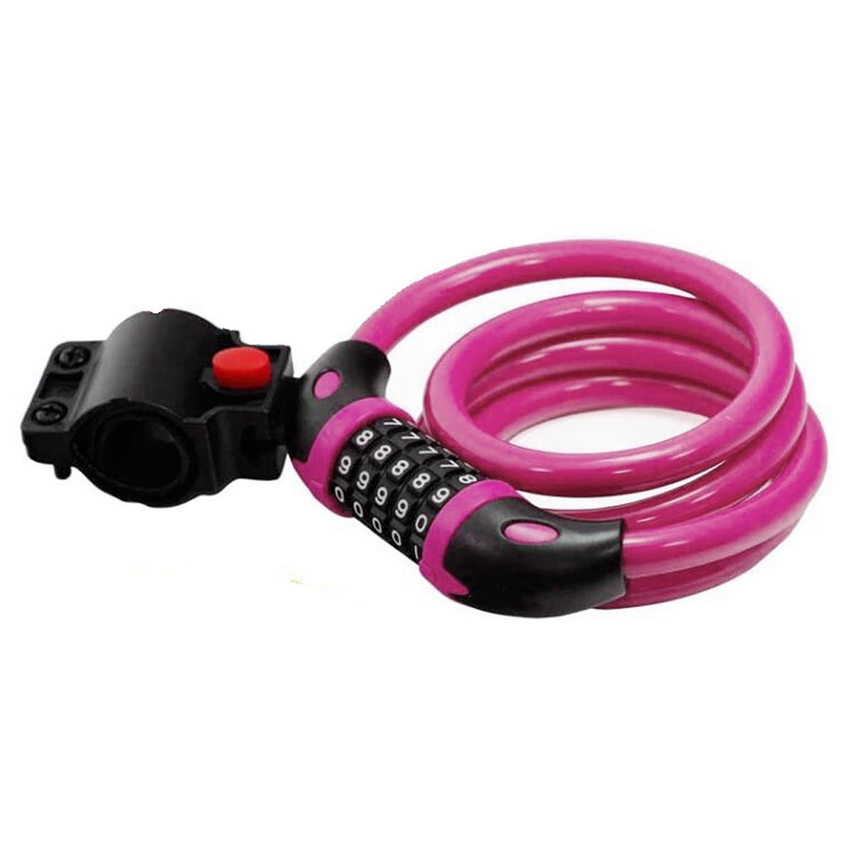 KAWELL Bike Lock Bicycle Chain Lock,with 5-Digit Resettable Number and Mounting Bracket,Combination Coiling Cable Lock Best for Bicycle Outdoors - 4 Feet x 1/2 Inch