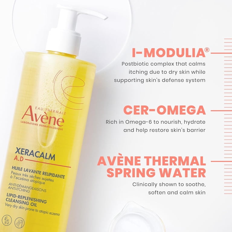 Avene XeraCalm A.D Lipid-Replenishing Cleansing Oil, 25.3 fl oz