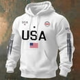 thumbnail image 2 of IWRICH USA Hoodie for Men Casual Graphic Patriotic American Flag Pullover Hoodie July 4th Drawstring Sweatshirt White XL, 2 of 3