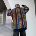 thumbnail image 4 of Pull Rétro Imprimé Coloré pour Hommes Nouveau 2024 Bloc de Couleur Tendance Hip Hop Col Rond Haut Tricoté Décontracté Surdimensionné, 4 of 6