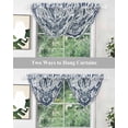 thumbnail image 5 of Waterfall Valances for Windows, Blue Floral Kitchen Sheer Valance Curtains, Ethnic Boho Botanical Geometric Art Rod Pocket Elegant Swag Valances for Living Room Bedroom, 47.2"x38.5", 3 Panel, 5 of 8