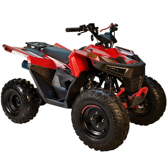 HHH 125cc ATV Quad 125cc ATV with Reverse, LED Lights, Big Wide Tires 4 Wheeler-Red