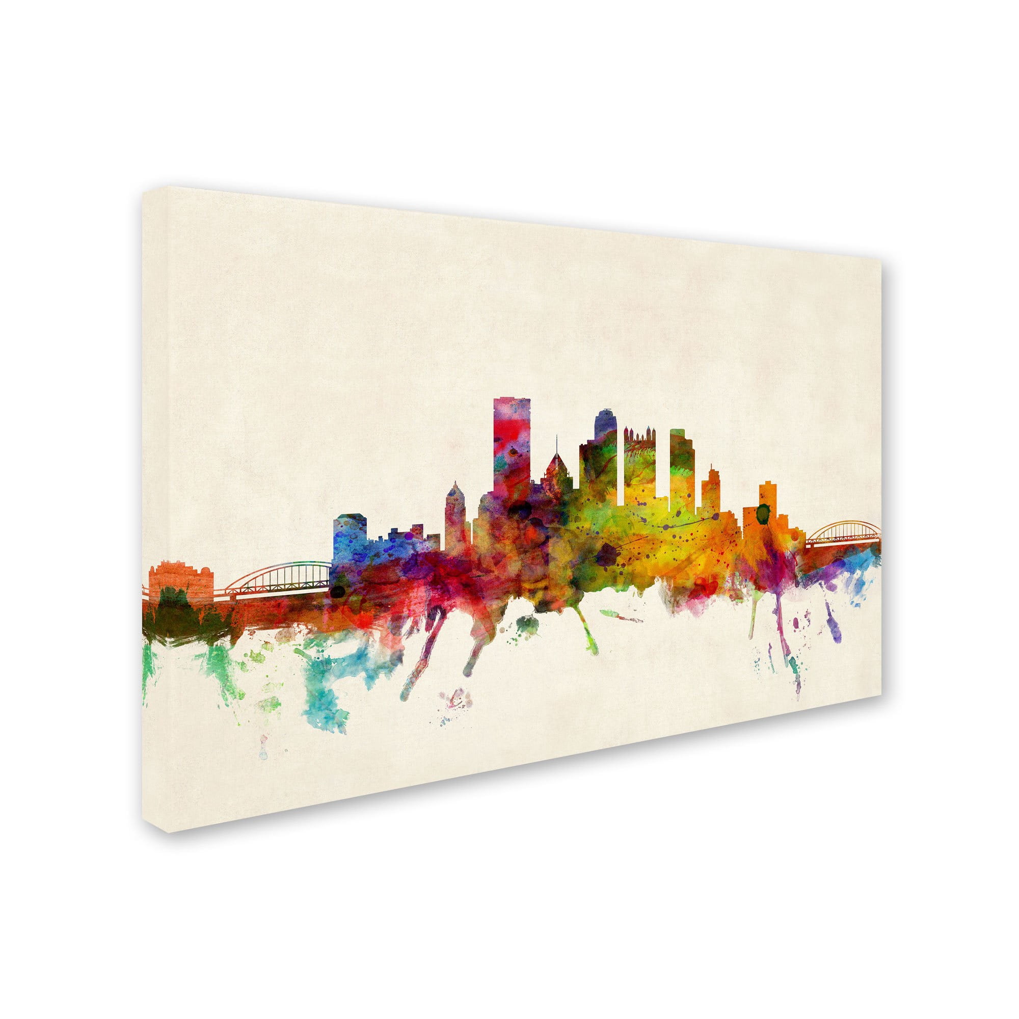 Trademark Fine Art "Pittsburgh, Pennsylvania" Canvas Art by Michael Tompsett