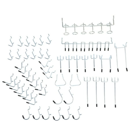 

52PCS Metal Peg Board Pegboard Hooks Garage Work Shop Storage Display Organization Steel Hanging Tool (Random Color)