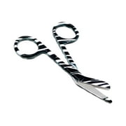Black & White Full Zebra Pattern Color Lister Bandage Scissors 3.5" (8.9cm), Stainless Steel