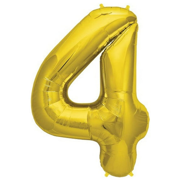 Number 4 Balloon, 32.5", Gold